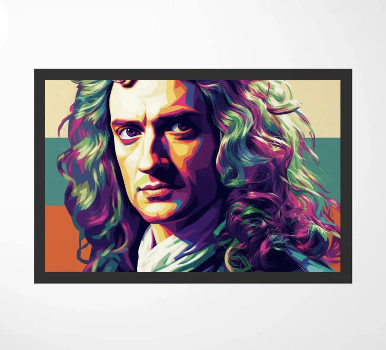 Ritratto pop art di Isaac Newton zerbino da Hantamrata
