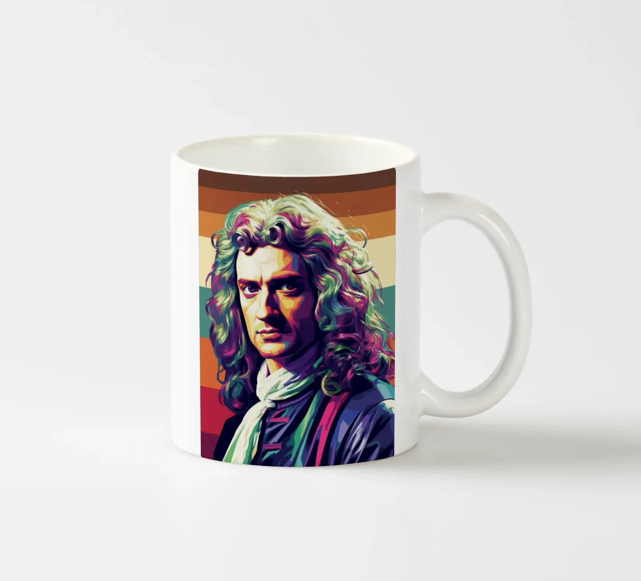 Ritratto pop art di Isaac Newton tazza in ceramica da Hantamrata
