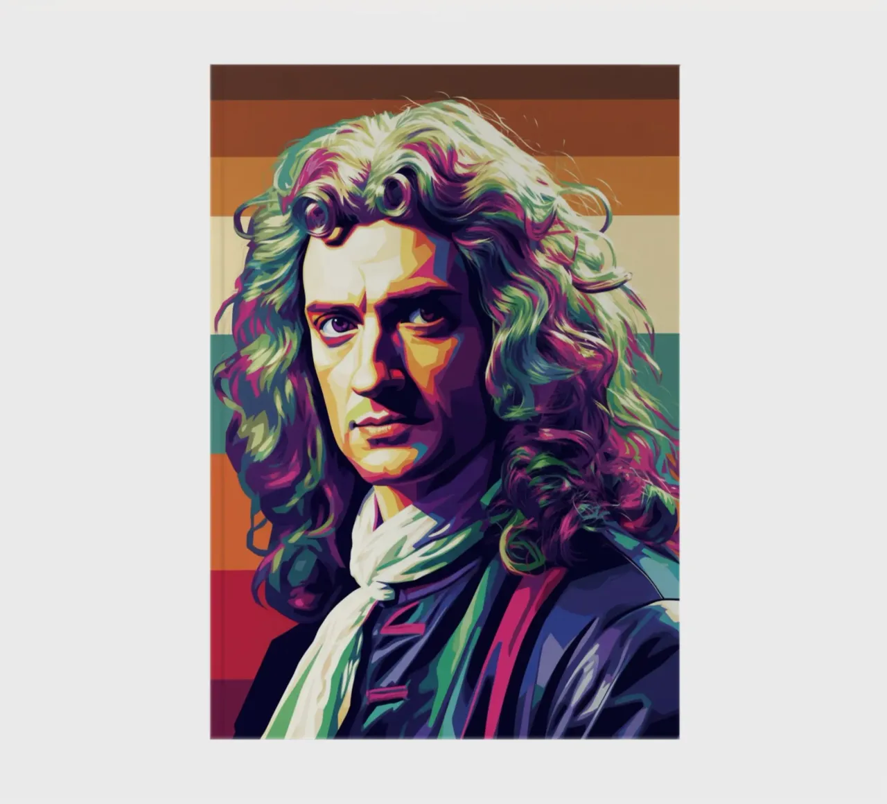 Isaac Newton pop art portrait notebook by Hantamrata