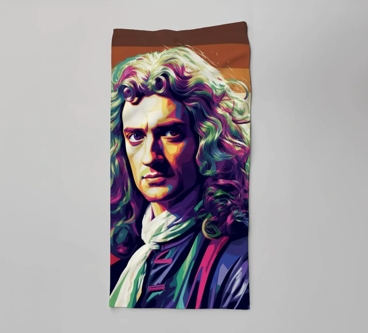 Ritratto pop art di Isaac Newton asciugamano da bagno da Hantamrata