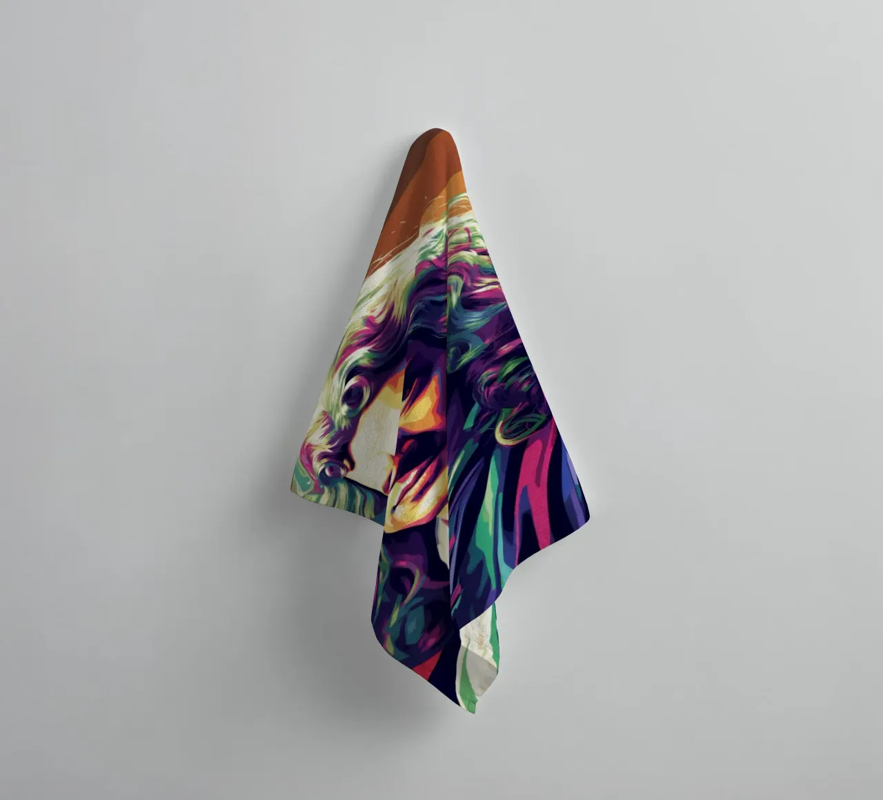 Isaac Newton Pop-Art-Porträt Handtuch von Hantamrata