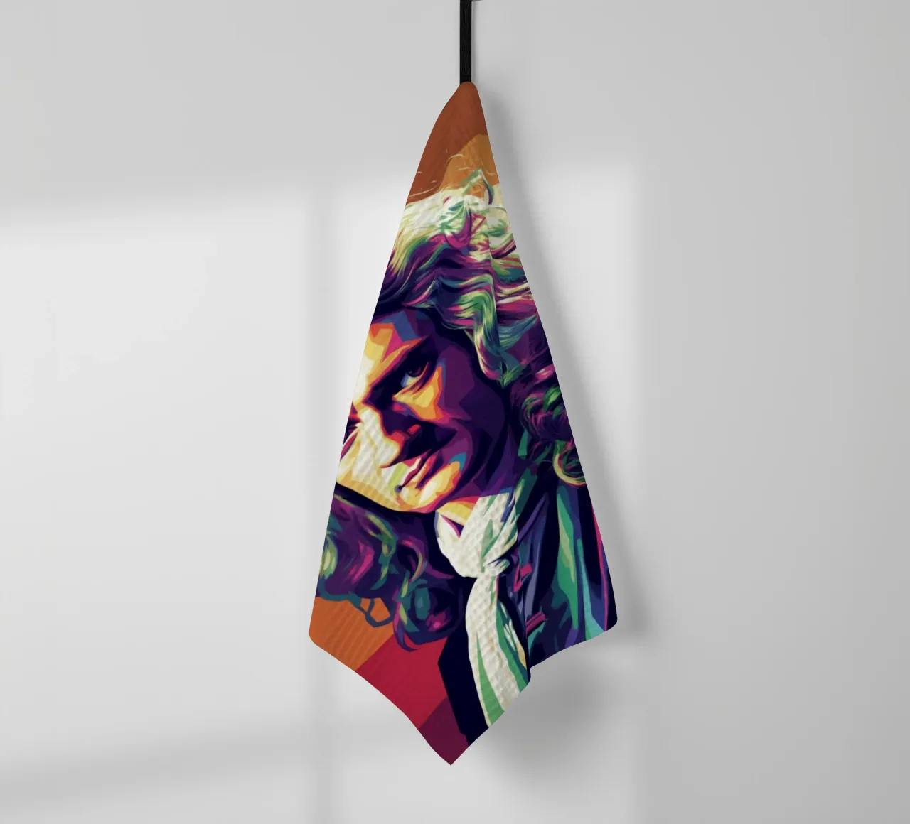 Isaac Newton Pop-Art-Porträt Geschirrtuch von Hantamrata