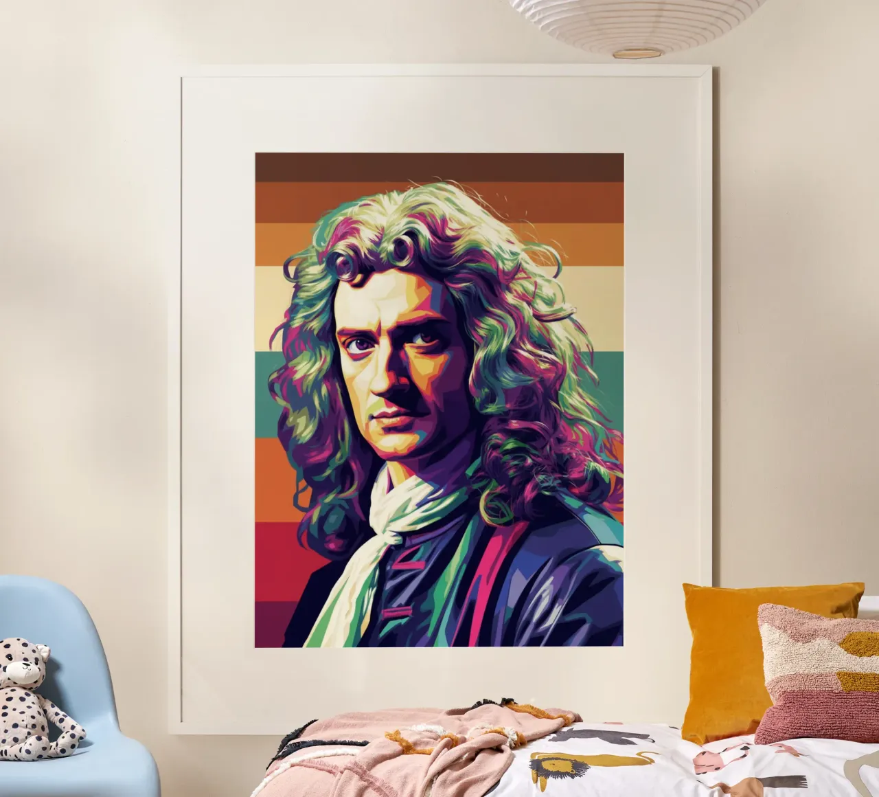 Isaac Newton Pop-Art-Porträt Hahnemühle von Hantamrata