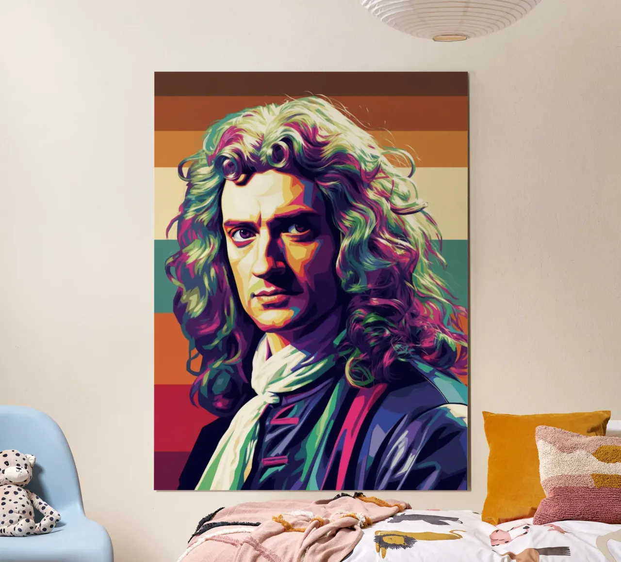 Isaac Newton Pop-Art-Porträt Hahnemühle von Hantamrata