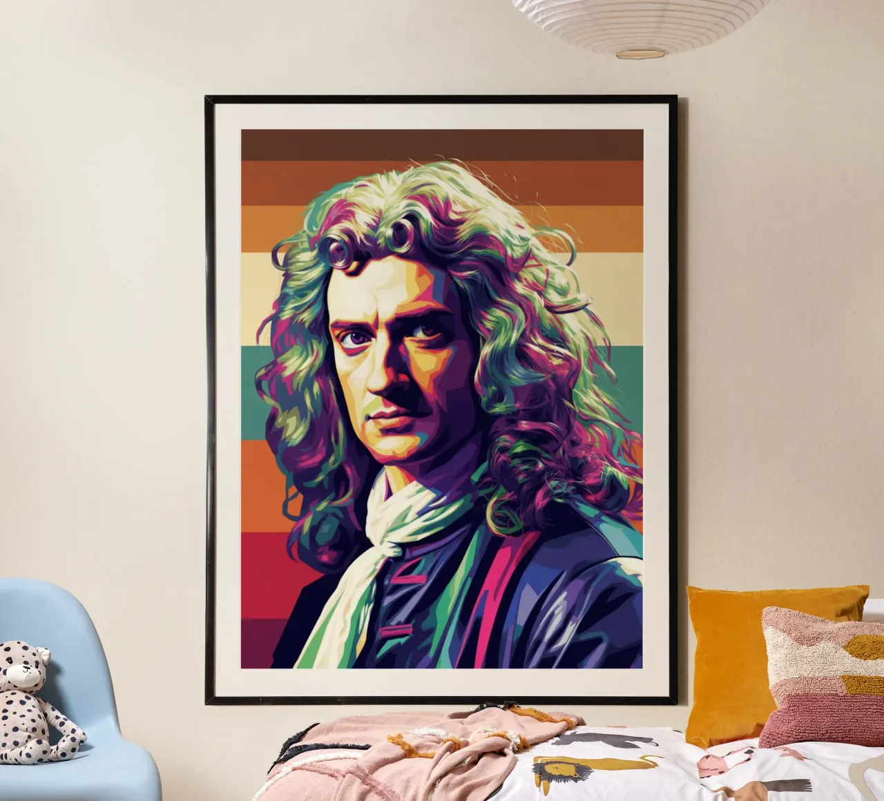 Isaac Newton Pop-Art-Porträt Hahnemühle von Hantamrata