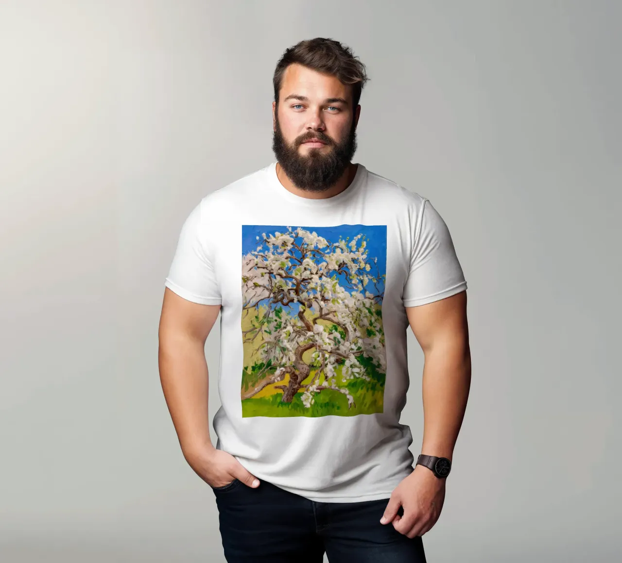 Albero di fiori d'avorio t-shirt da Angkasa Mist