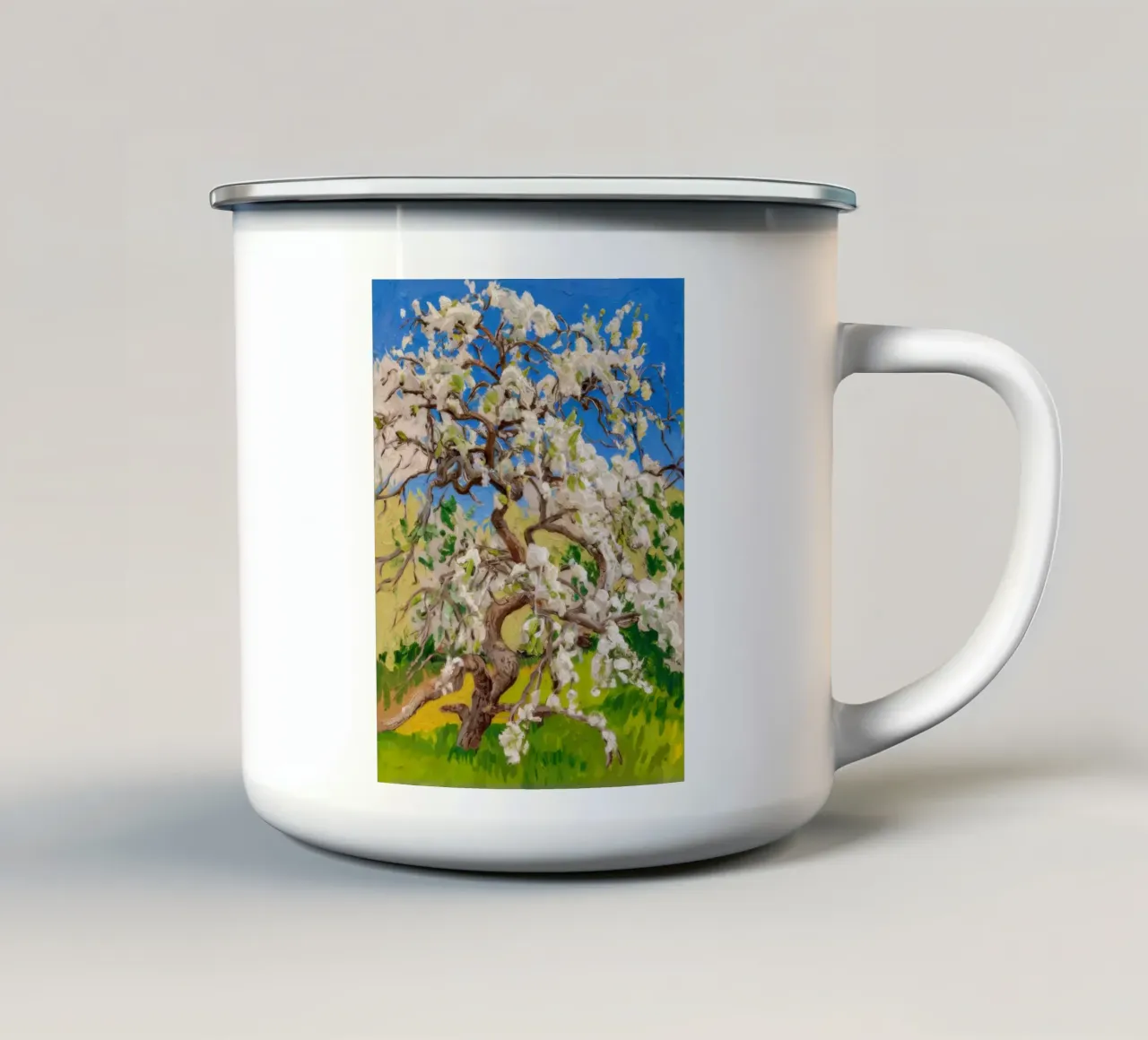 Albero di fiori d'avorio tazza in smalto da Angkasa Mist