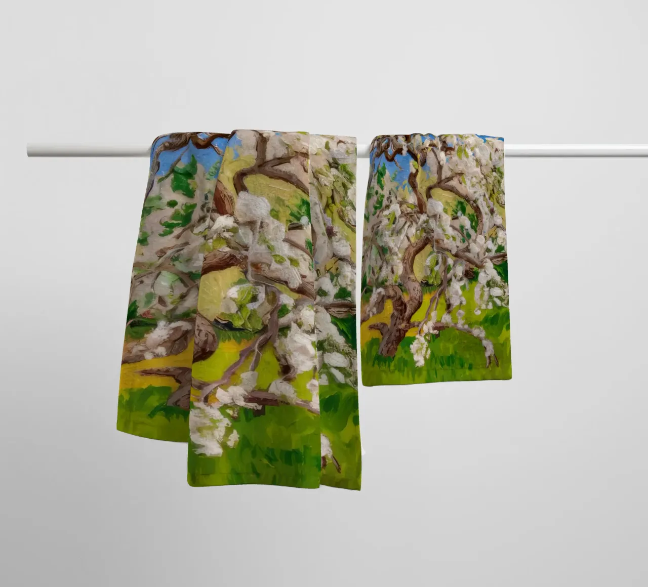 Albero di fiori d'avorio asciugamano da bagno da Angkasa Mist