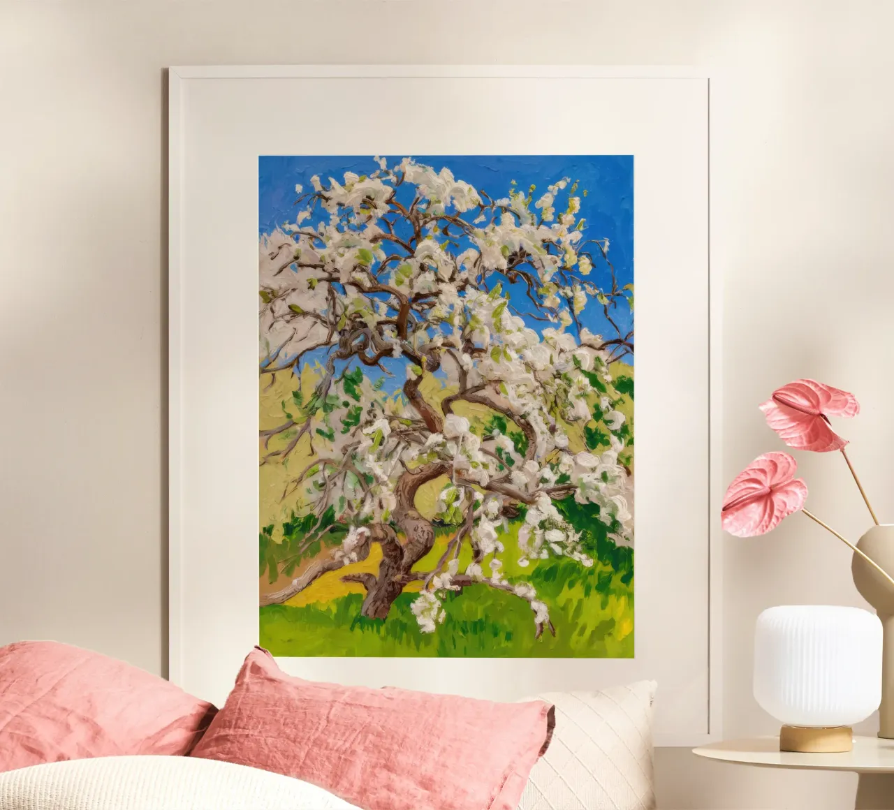 Albero di fiori d'avorio carta hahnemühle da Angkasa Mist