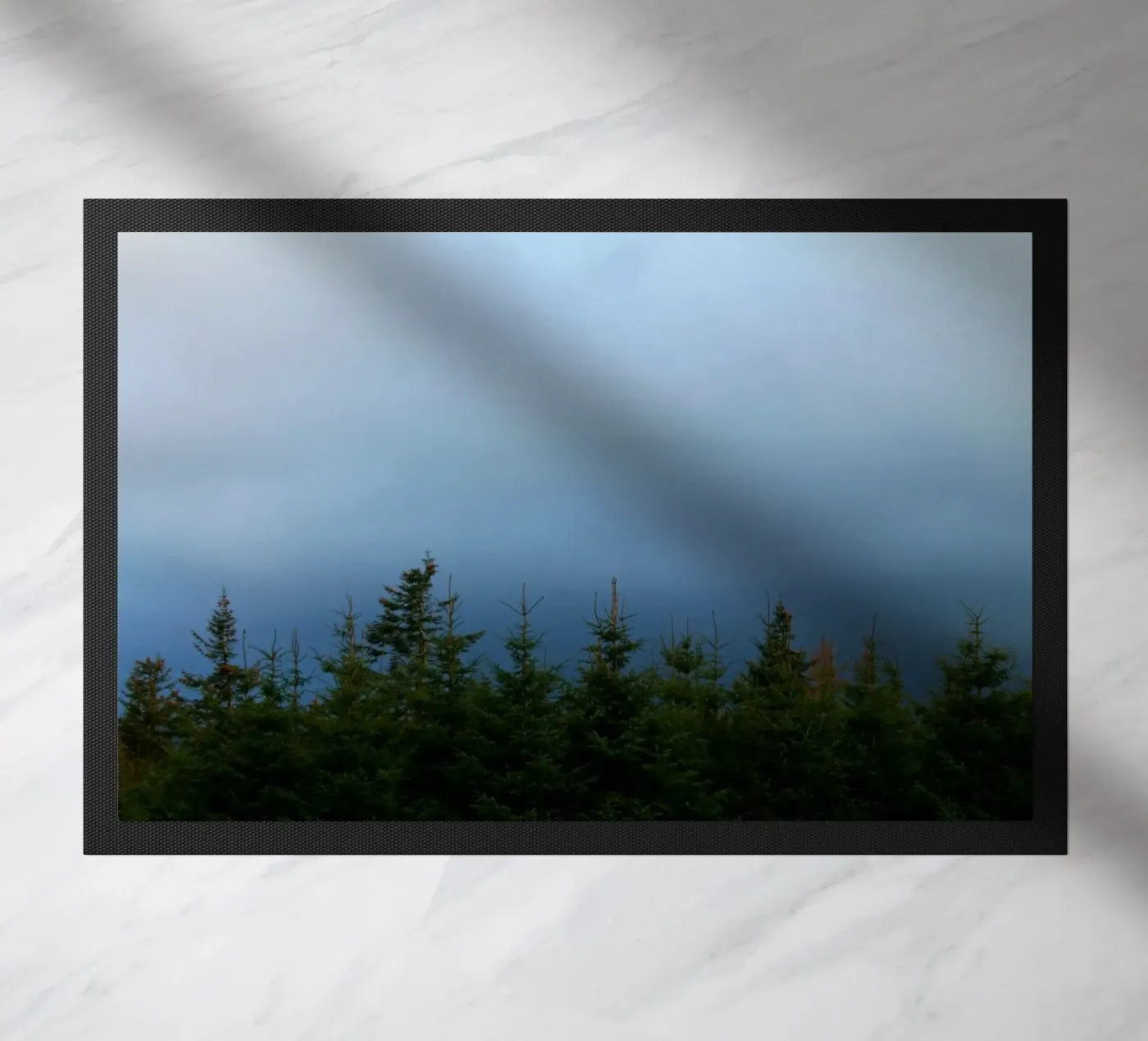 Blue forest doormat by Lise Ruault