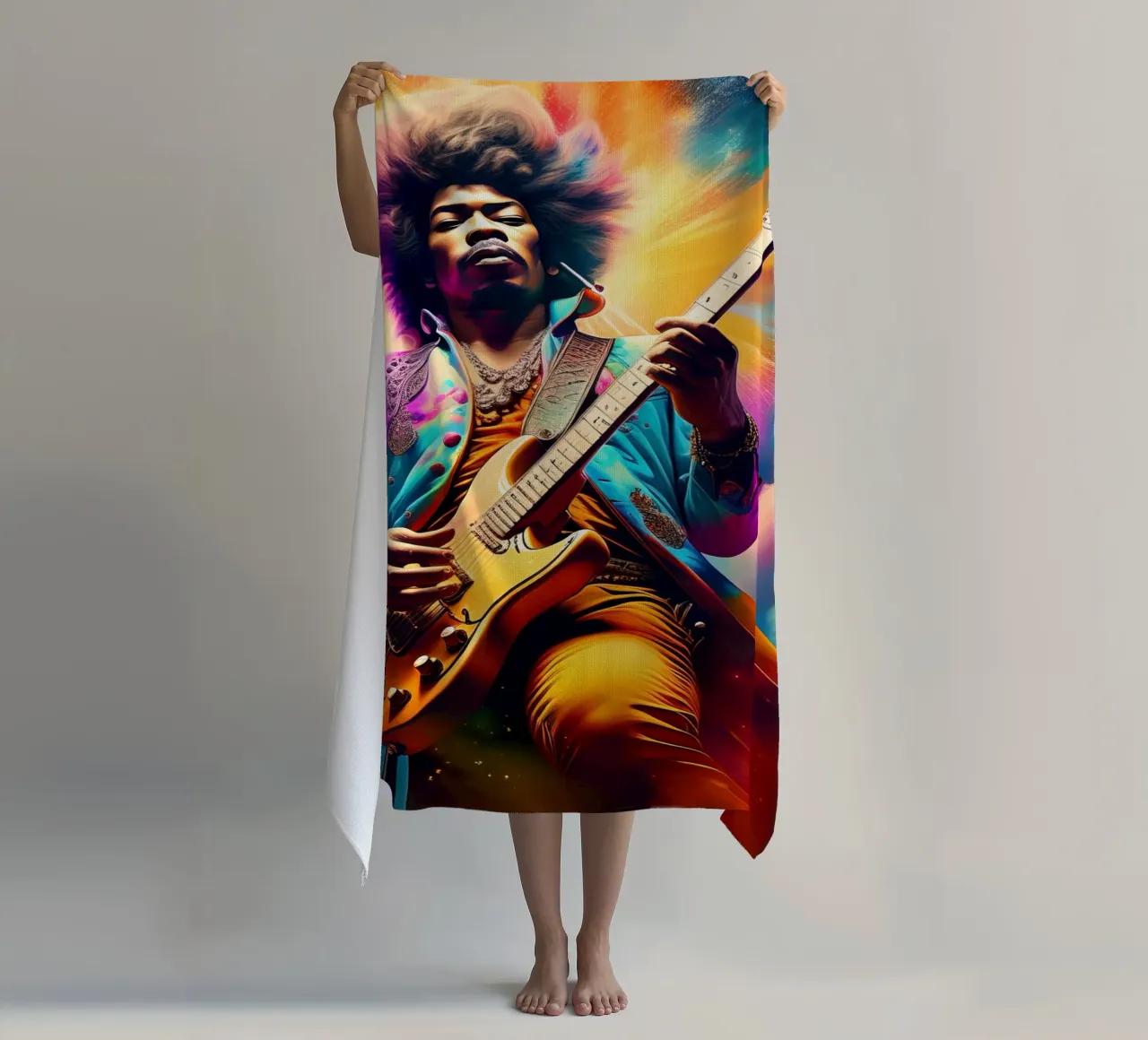 Jimi Hendrix beach towel by 🎁 ARTVI-SHOP