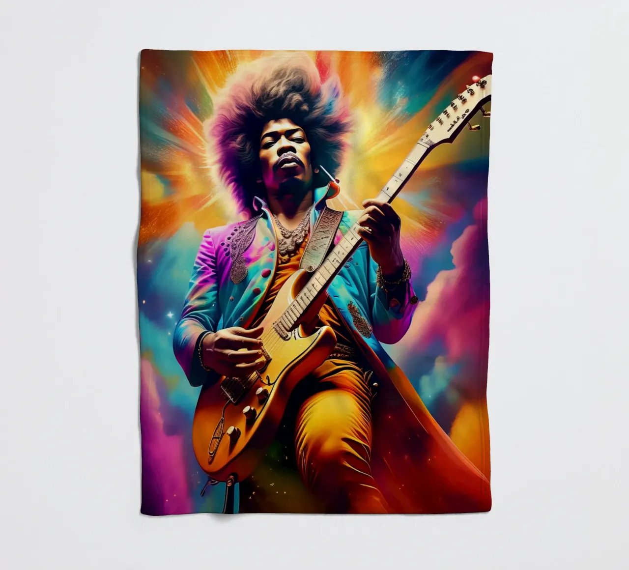 Jimi Hendrix Fleecedecke von 🎁 NOBELART