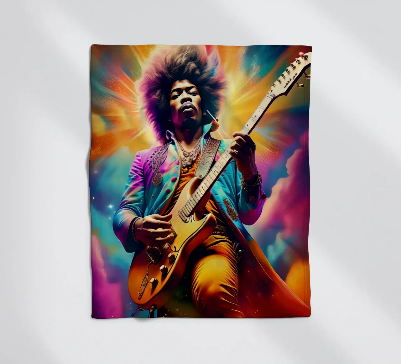Jimi Hendrix Fleecedecke von 🎁 NOBELART