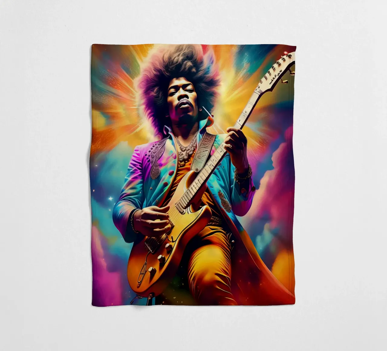 Jimi Hendrix Fleecedecke von 🎁 NOBELART