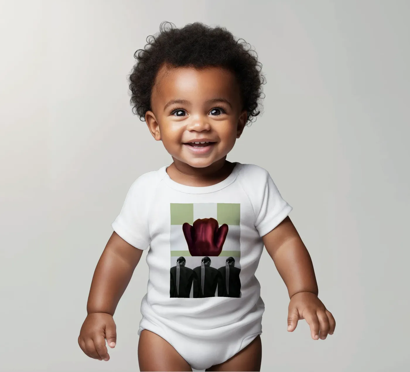 Terug babyrompertje korte mouwen van dekonstruktiv