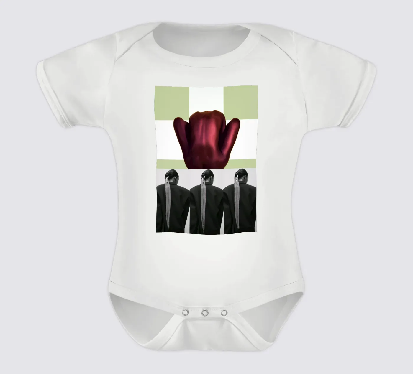 Terug babyrompertje korte mouwen van dekonstruktiv