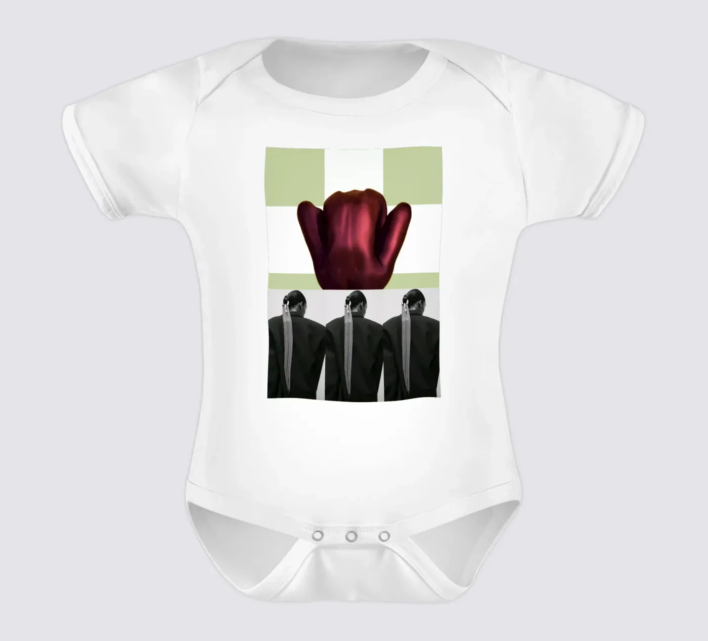 Terug babyrompertje korte mouwen van dekonstruktiv