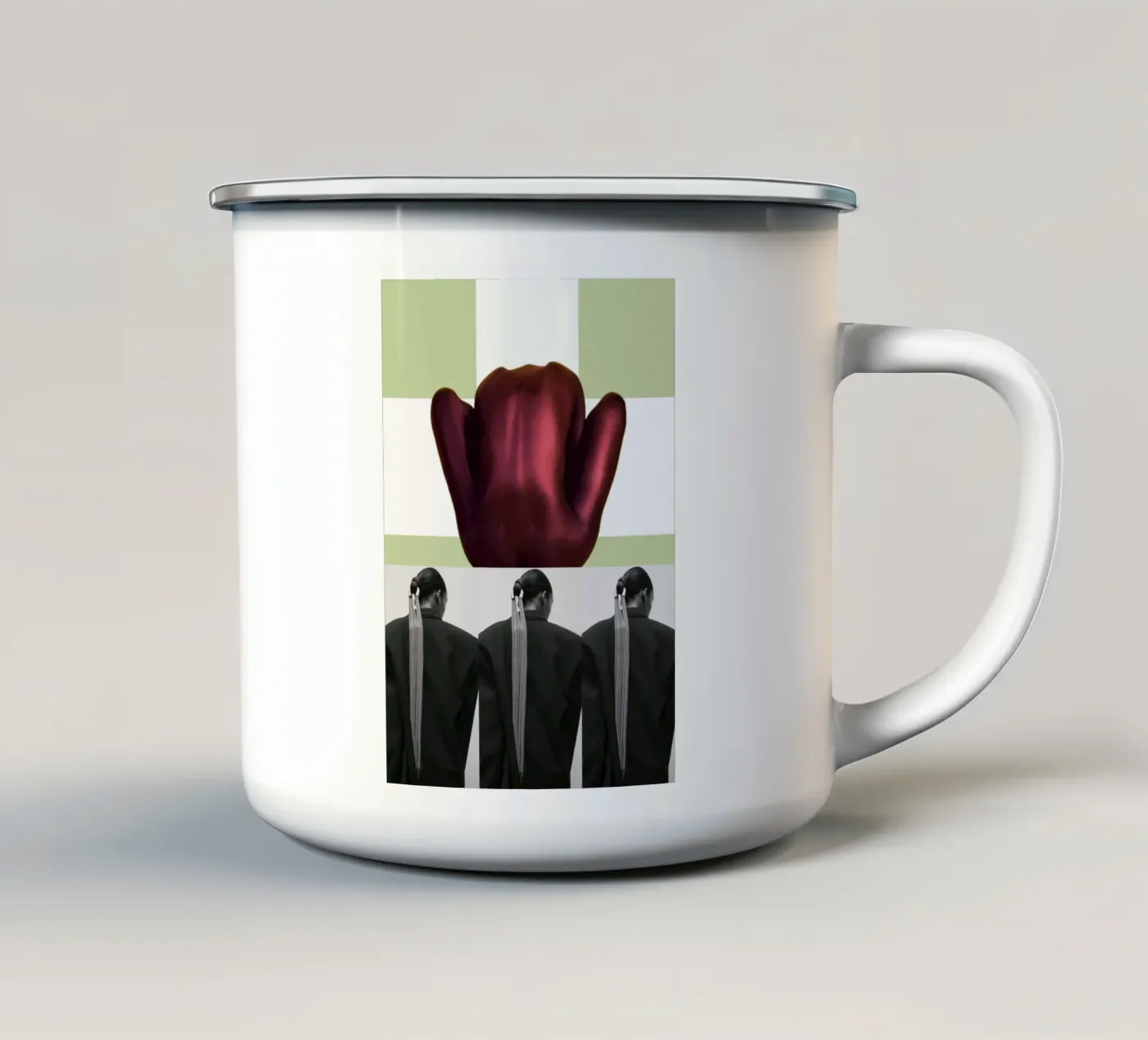 Back enamel mug by dekonstruktiv