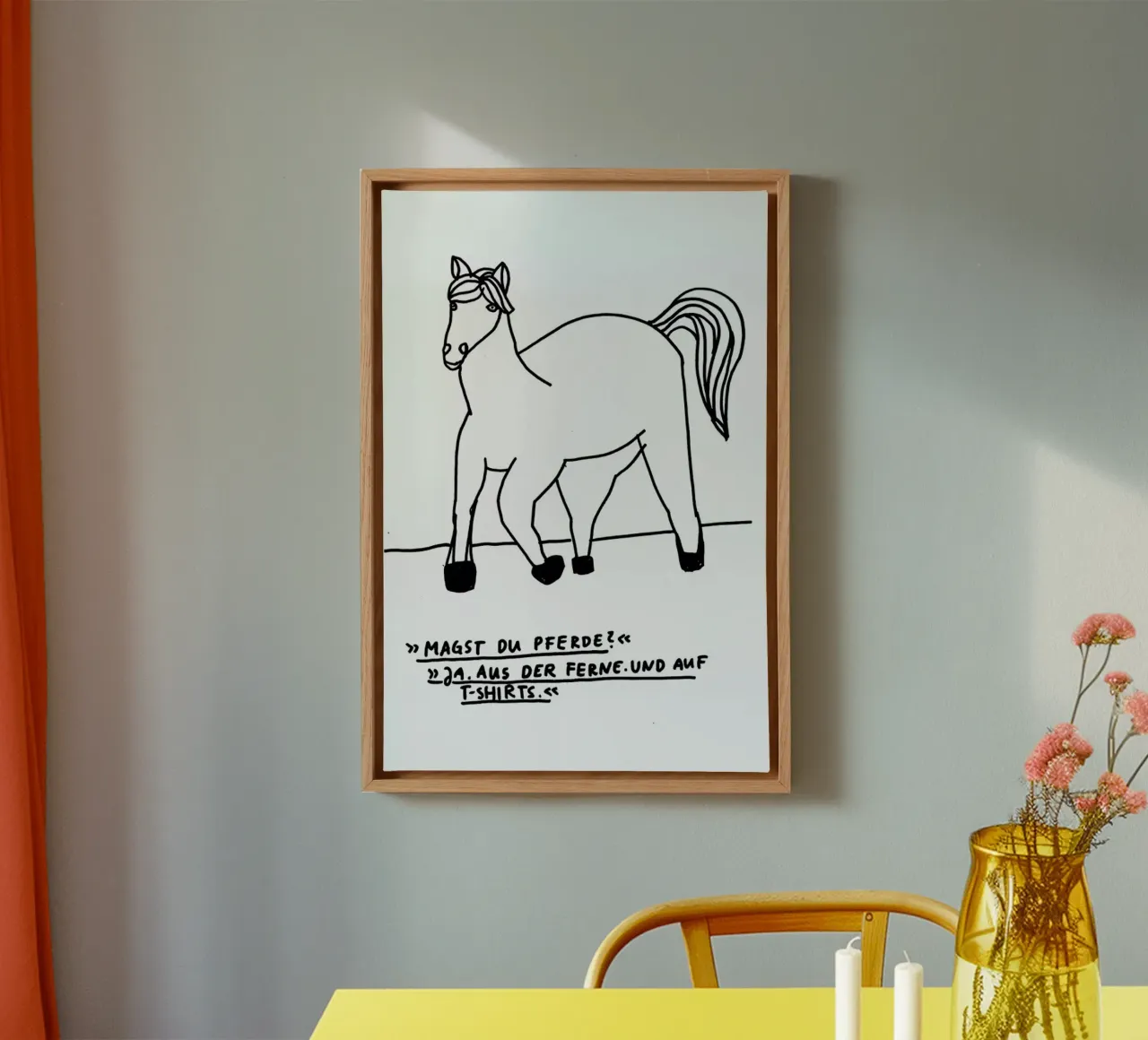 Pferde canvas met Baklijst van Herzette