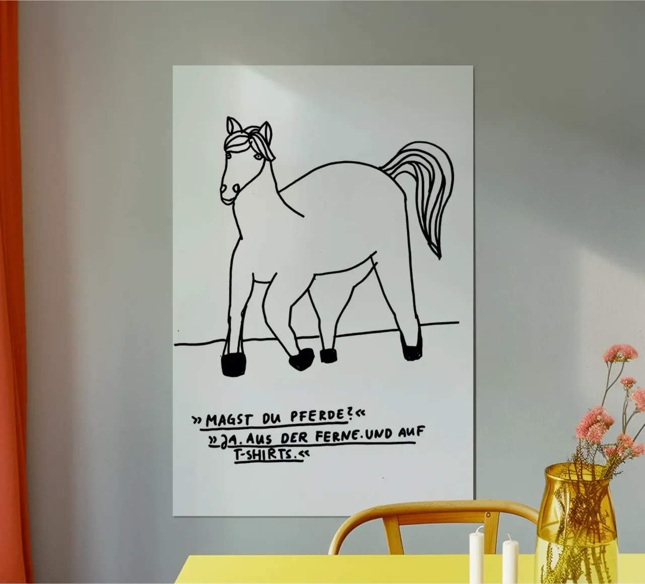 Pferde poster con telaio in alluminio da Herzette