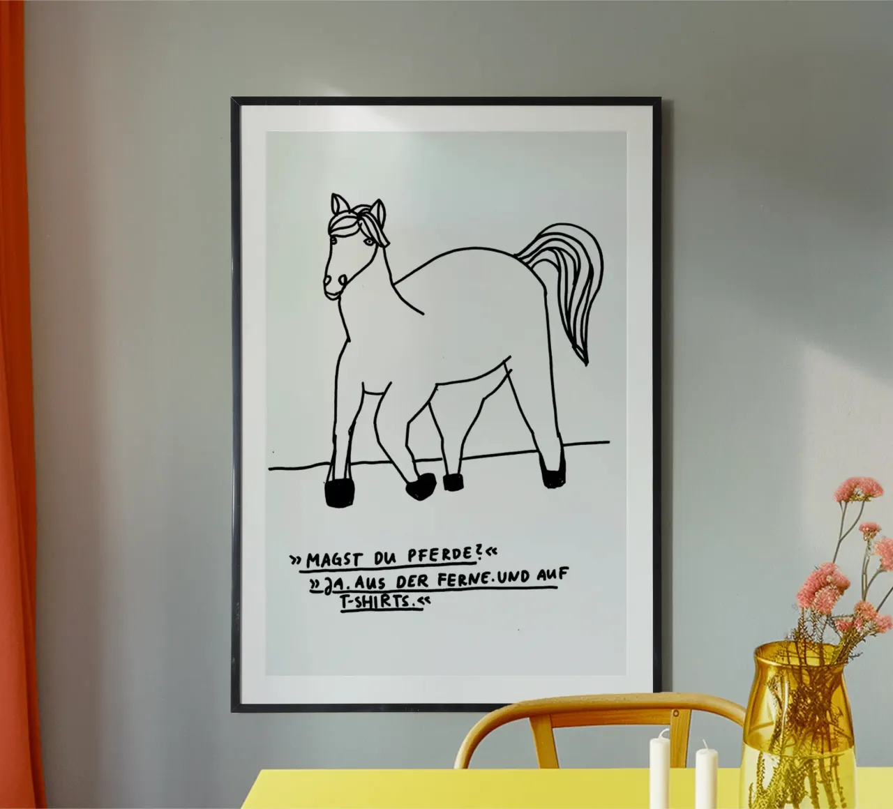Pferde poster con telaio in alluminio da Herzette