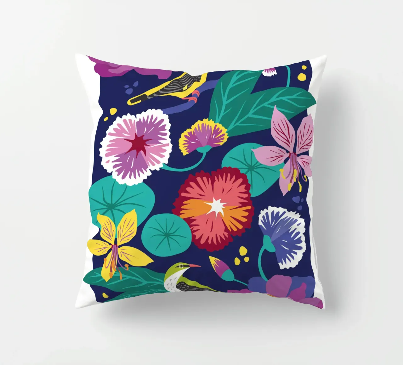 Fiori e uccelli cuscino da Schuhmann Design
