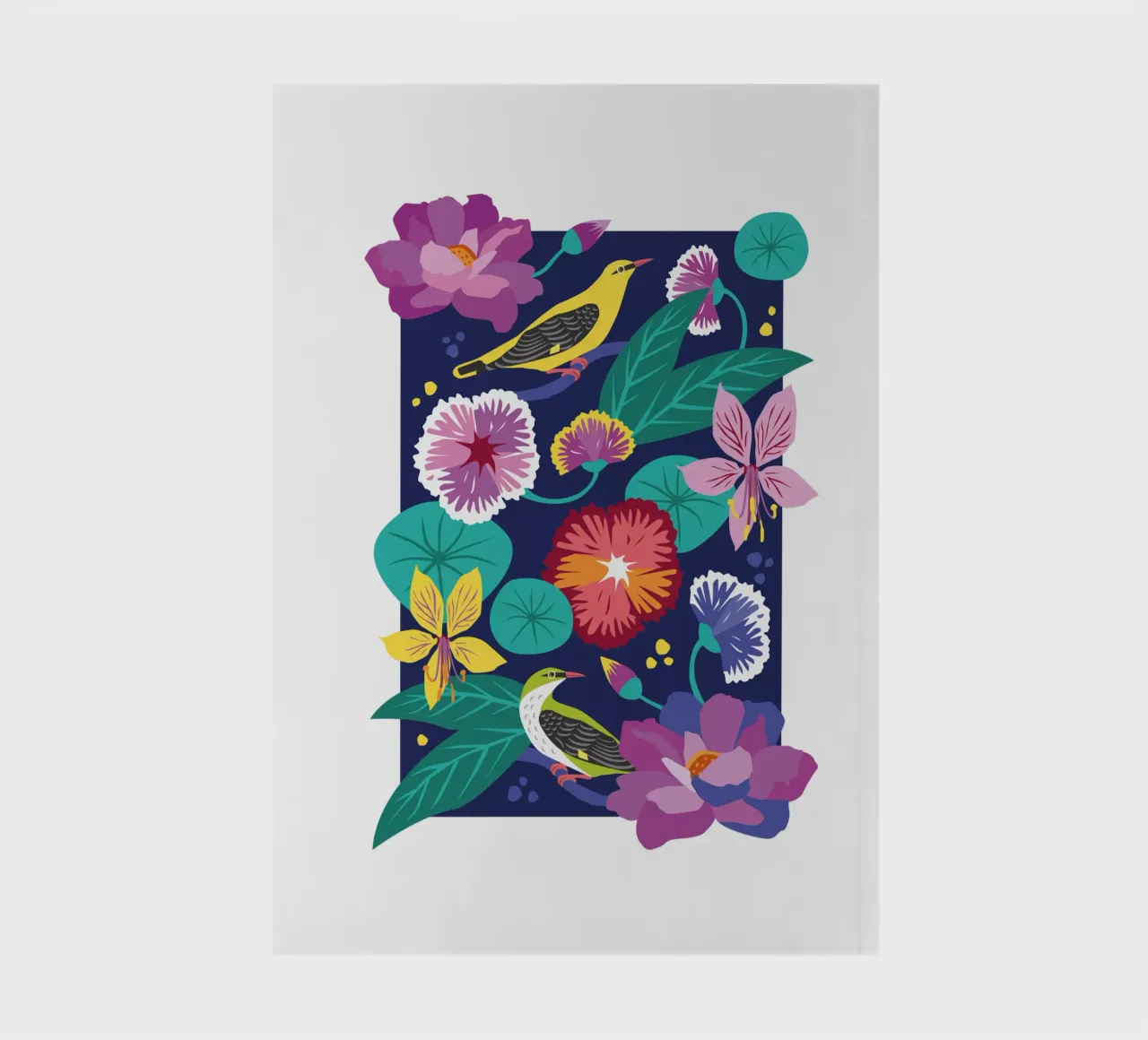 Giungla, fiori e uccelli diario da Schuhmann Design