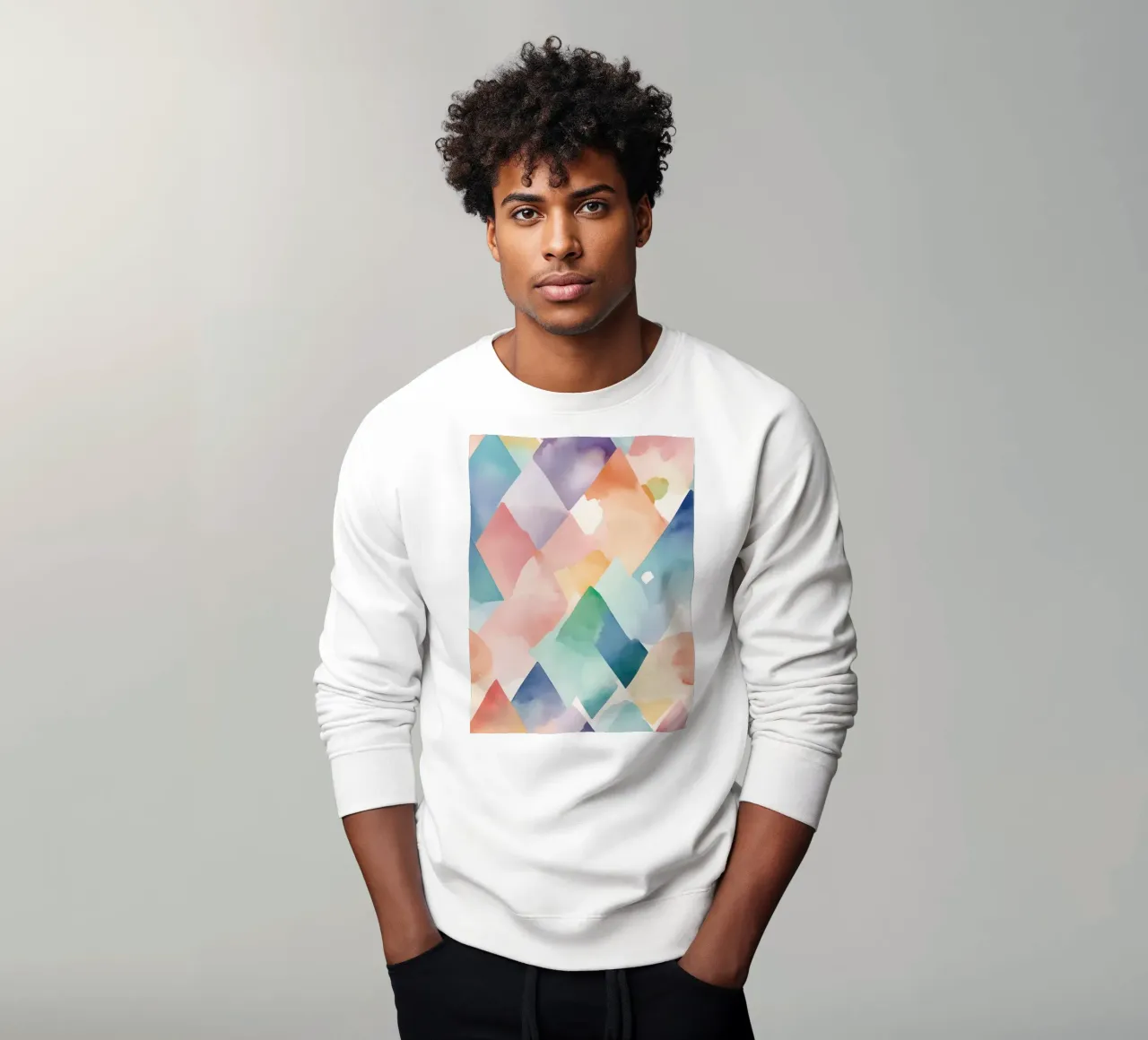 Modello di diamante colorato ad acquerello felpa da DesignDoodle