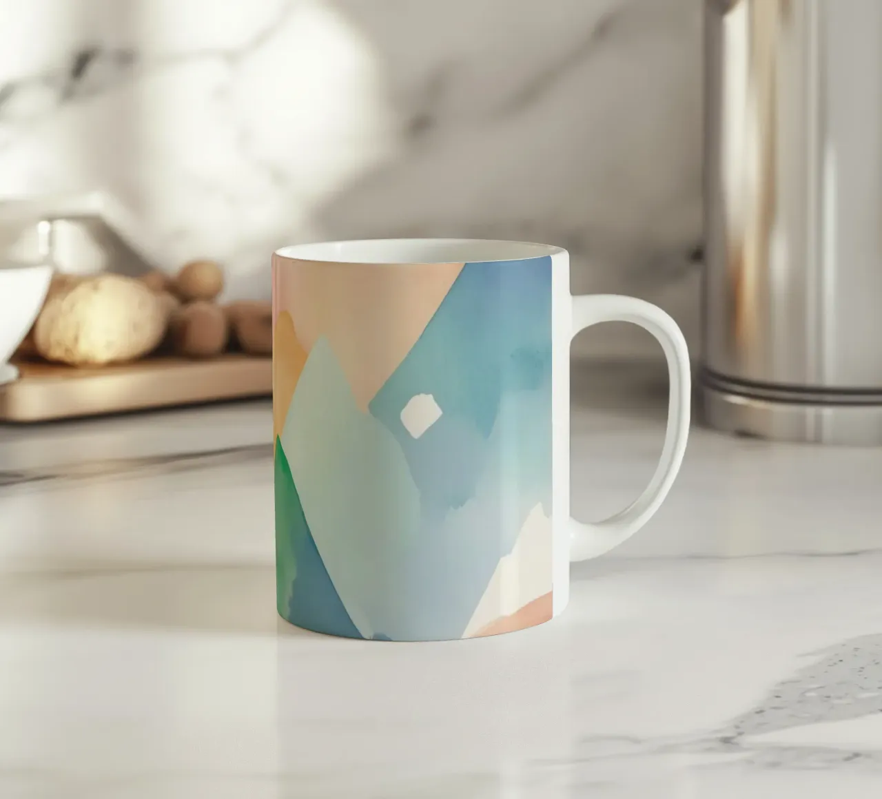 Modello di diamante colorato ad acquerello tazza in ceramica da DesignDoodle