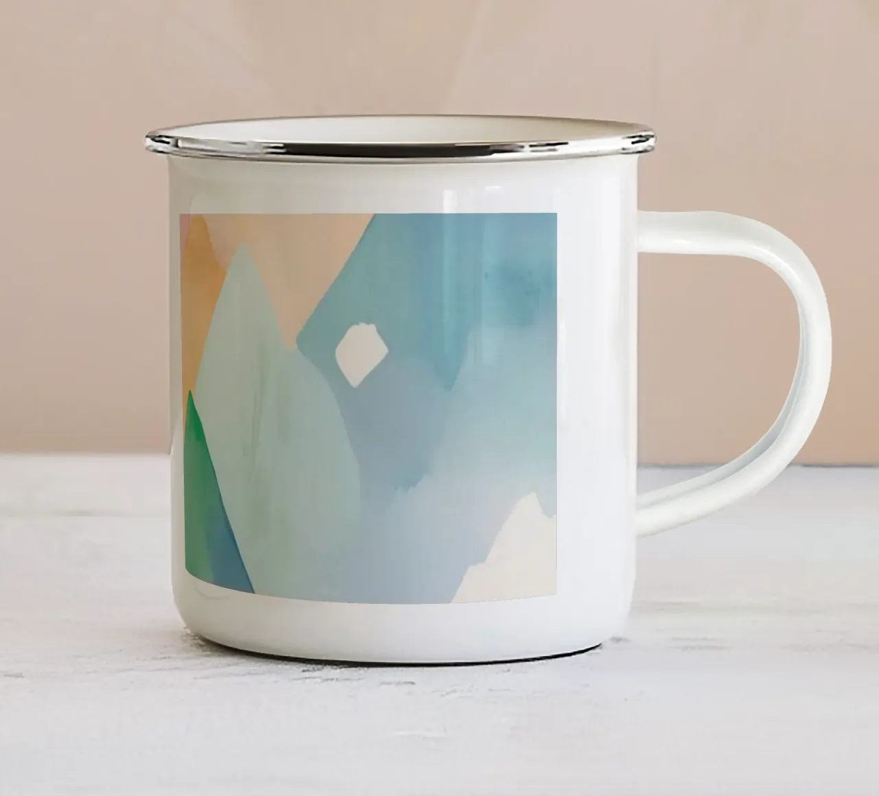 Modello di diamante colorato ad acquerello tazza in smalto da DesignDoodle