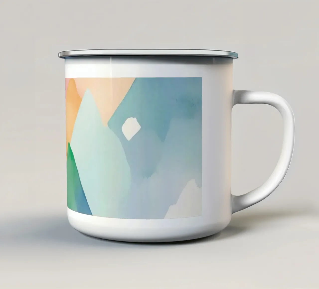 Modello di diamante colorato ad acquerello tazza in smalto da DesignDoodle
