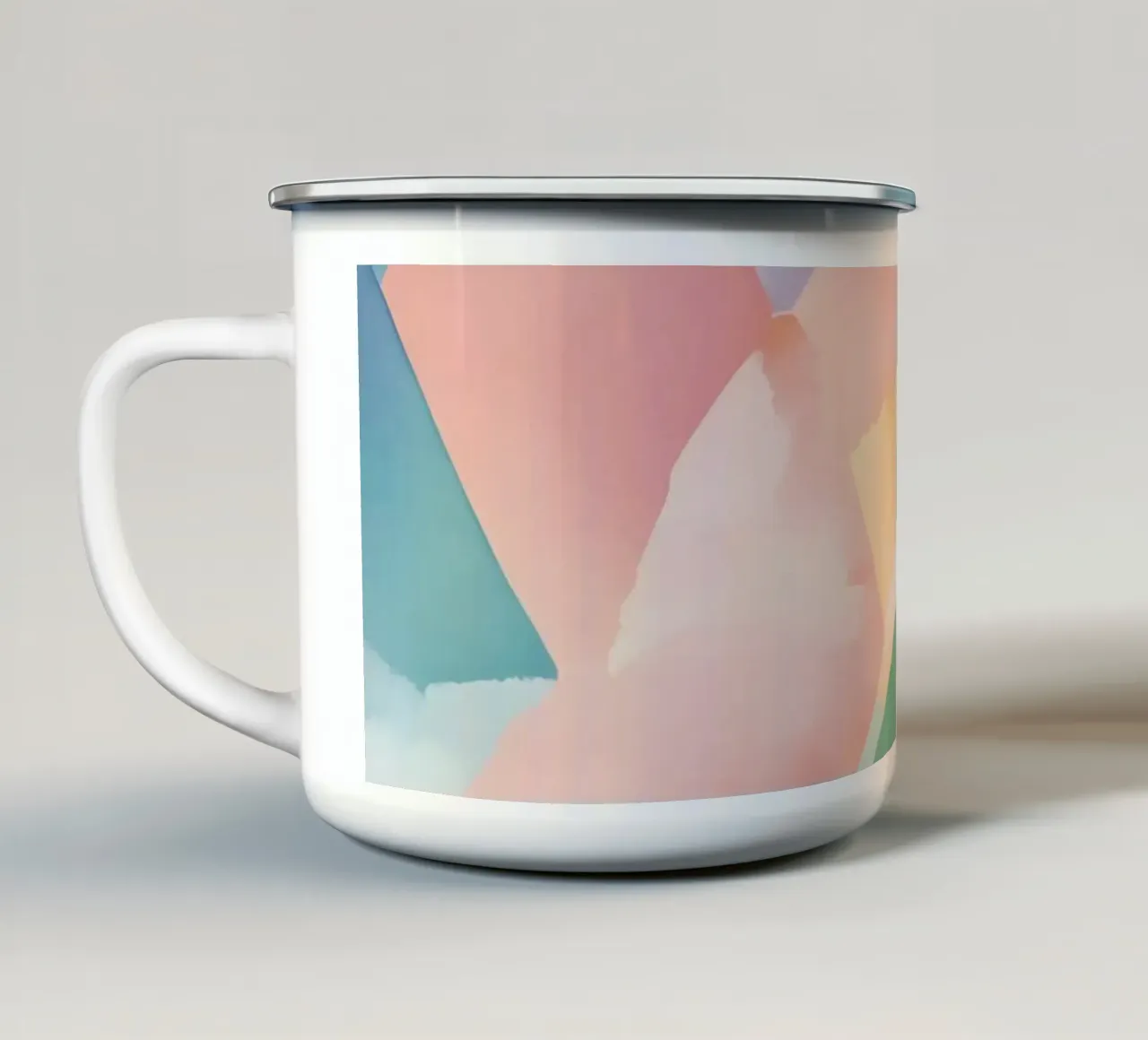 Modello di diamante colorato ad acquerello tazza in smalto da DesignDoodle
