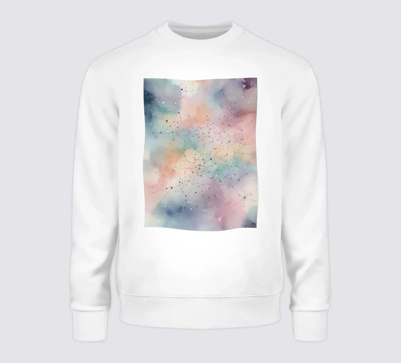 Galassia acquerello con sovrapposizione di rete felpa da DesignDoodle