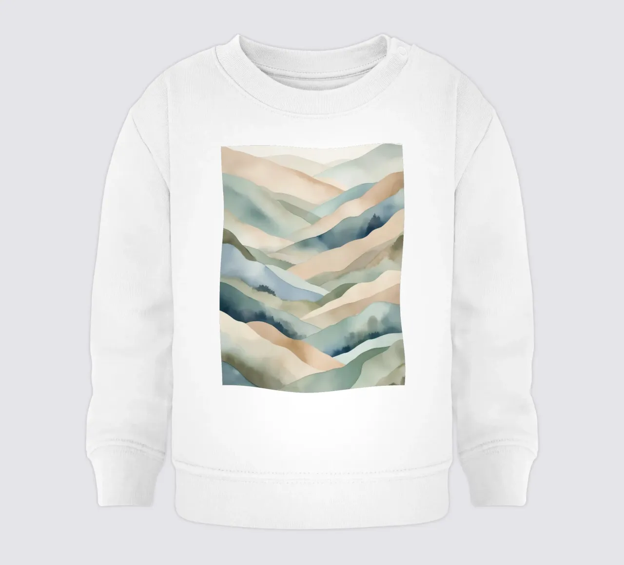 Paesaggio acquerellato di colline stratificate felpa neonato da DesignDoodle