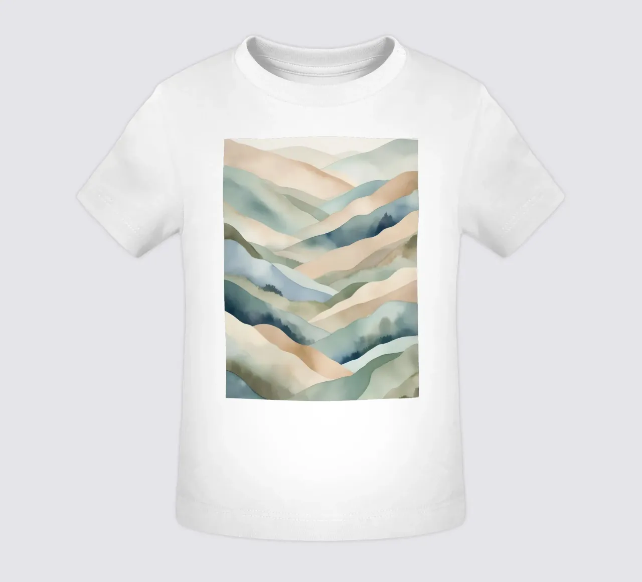 Paesaggio acquerellato di colline stratificate maglietta neonato da DesignDoodle