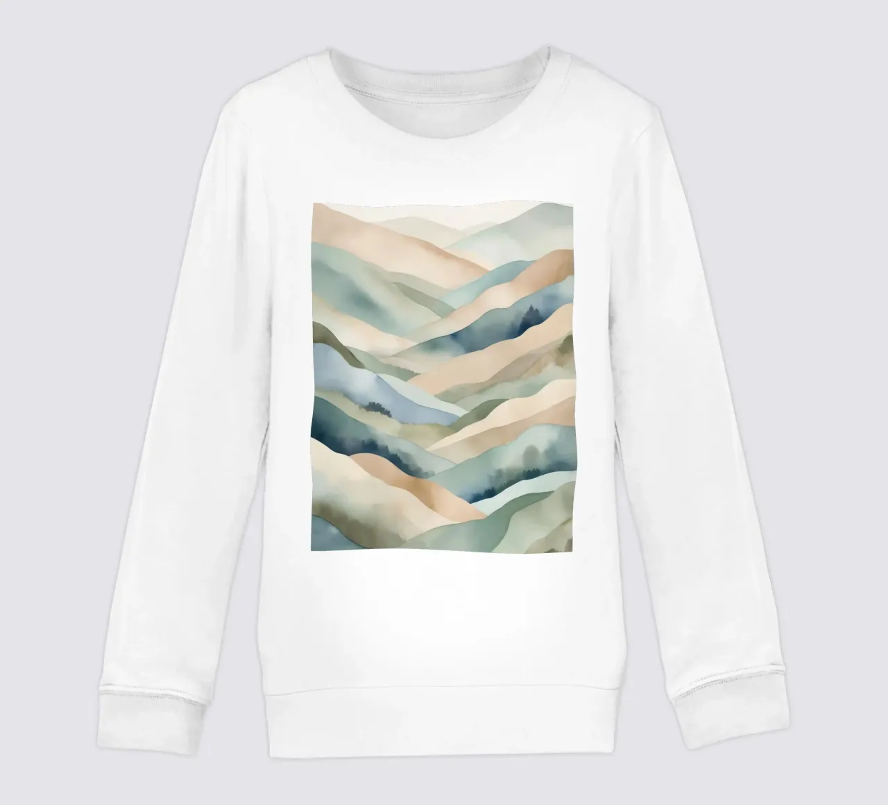 Paesaggio acquerellato di colline stratificate felpa bambino da DesignDoodle