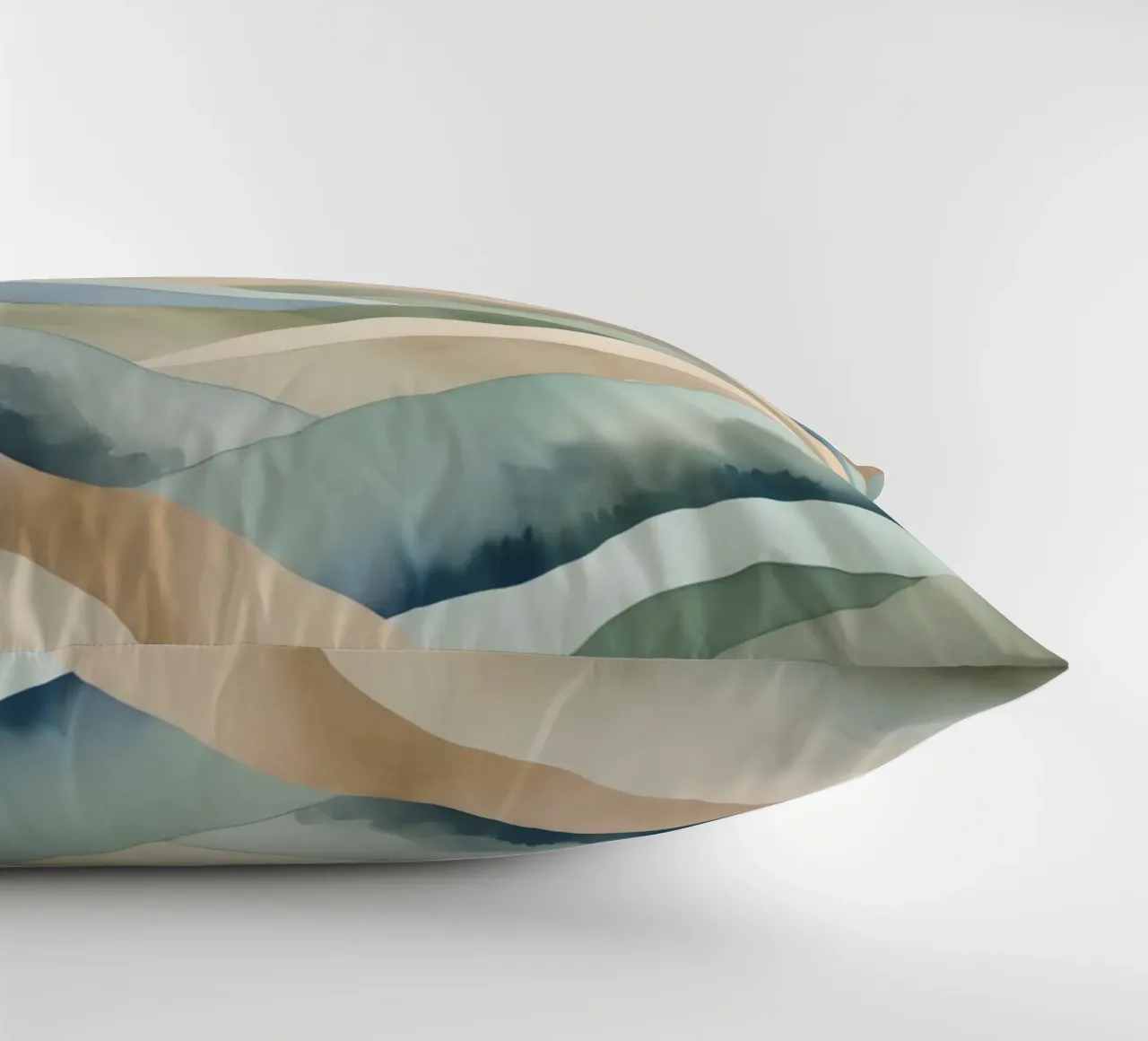 Paesaggio acquerellato di colline stratificate cuscino da DesignDoodle