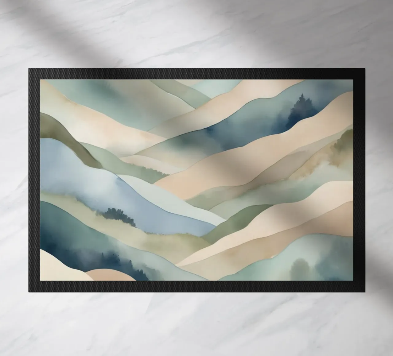 Paesaggio acquerellato di colline stratificate zerbino da DesignDoodle