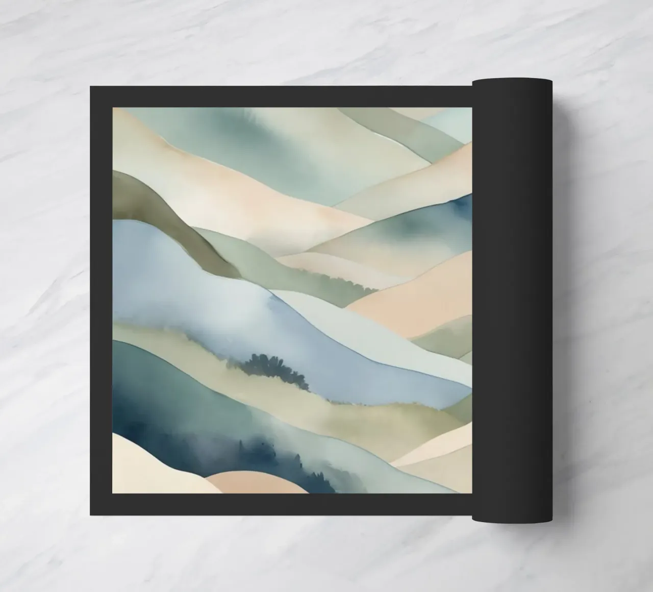 Paesaggio acquerellato di colline stratificate zerbino da DesignDoodle