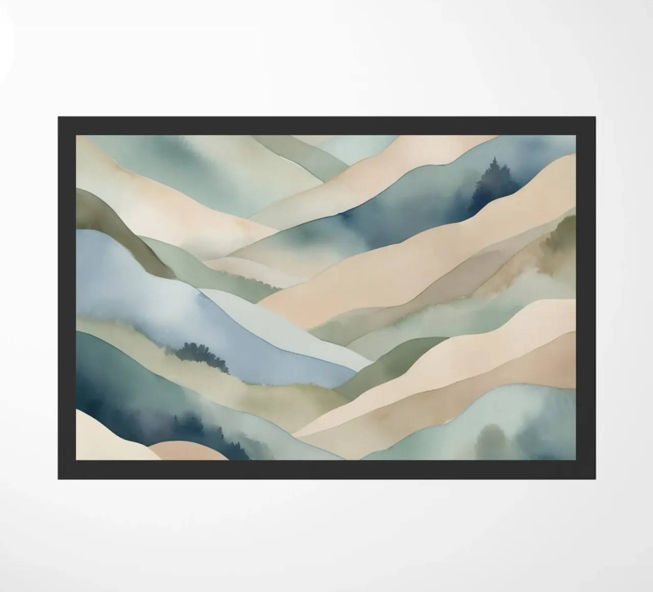 Paesaggio acquerellato di colline stratificate zerbino da DesignDoodle