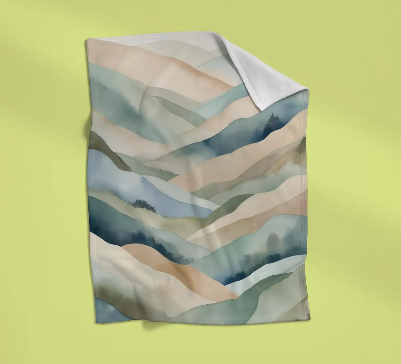 Paesaggio acquerellato di colline stratificate coperta in pile da DesignDoodle