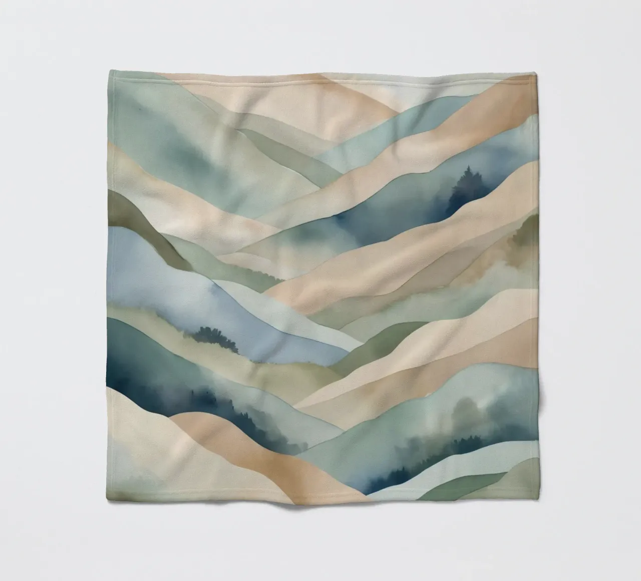 Paesaggio acquerellato di colline stratificate coperta in pile da DesignDoodle