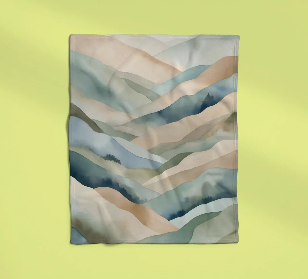 Paesaggio acquerellato di colline stratificate coperta in pile da DesignDoodle