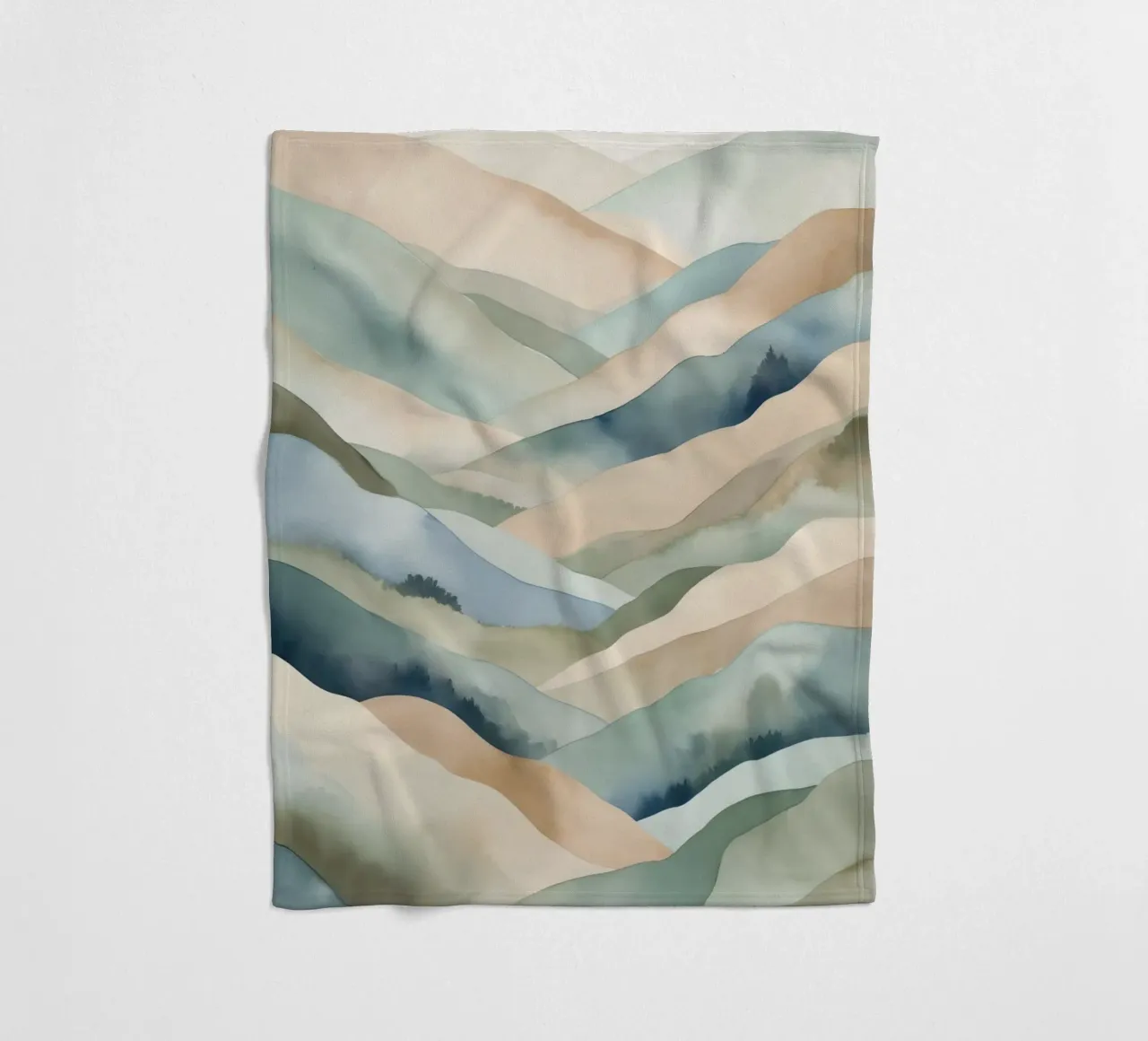 Paesaggio acquerellato di colline stratificate coperta in pile da DesignDoodle