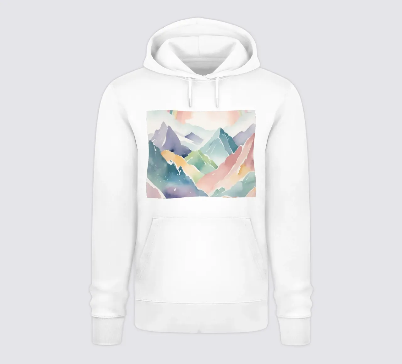Montagne e arcobaleno ad acquerello felpa con cappuccio da DesignDoodle