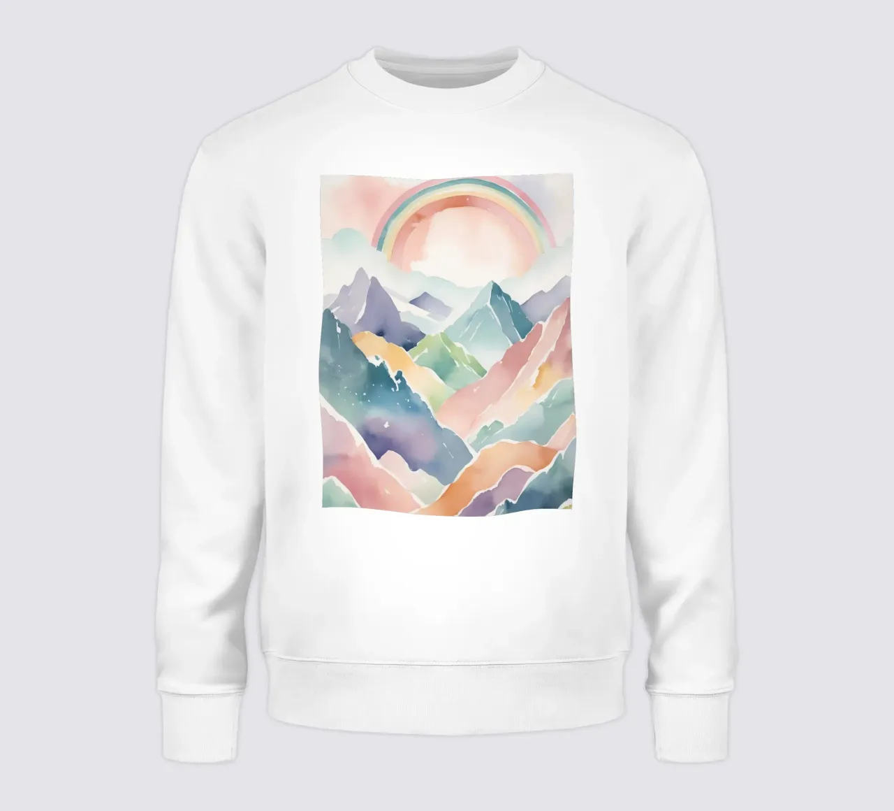 Montagne e arcobaleno ad acquerello felpa da DesignDoodle