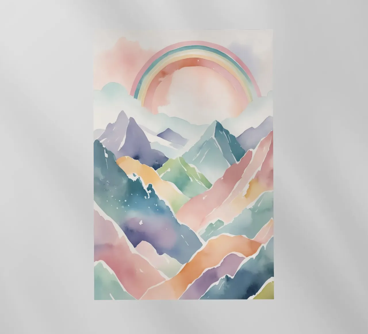 Montagne e arcobaleno ad acquerello pellicola backlit da DesignDoodle