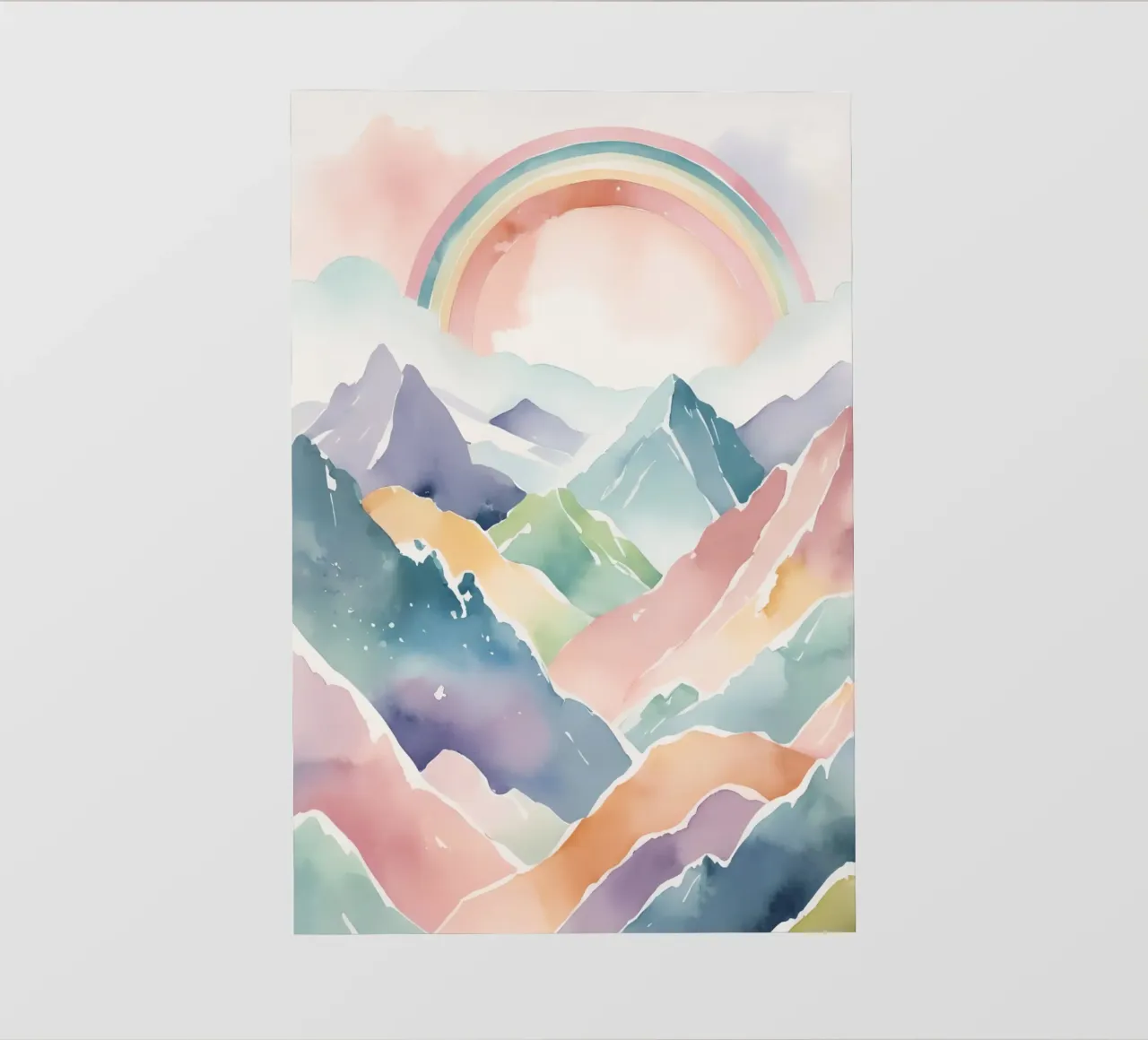 Montagne e arcobaleno ad acquerello pellicola backlit da DesignDoodle