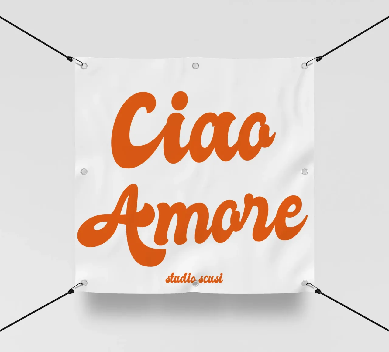 Ciao Amore rosso retro - italienisch verspielt telo in pvc da studio scusi