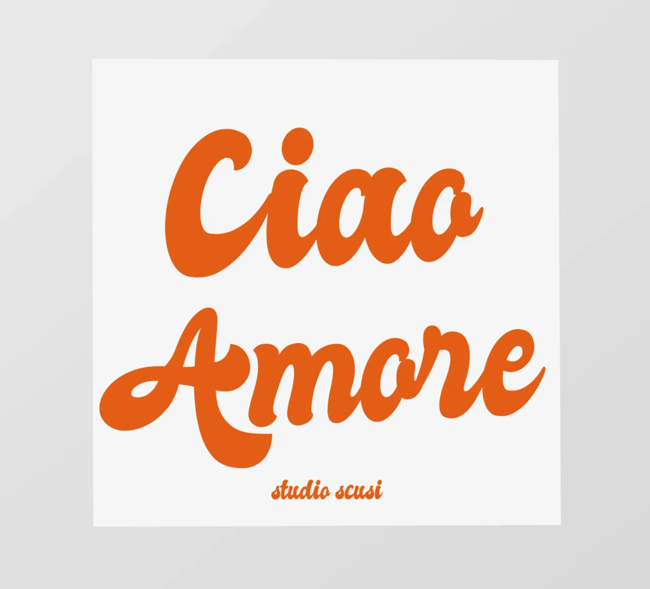 Ciao Amore rosso retro - italienisch verspielt telo in pvc da studio scusi